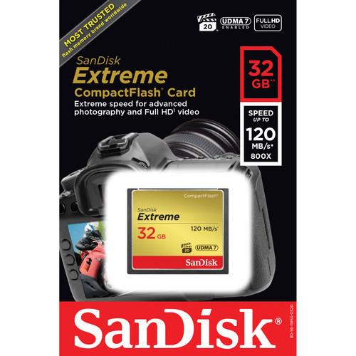 כרטיס זיכרון SanDisk 32GB Extreme CF 120MB/s