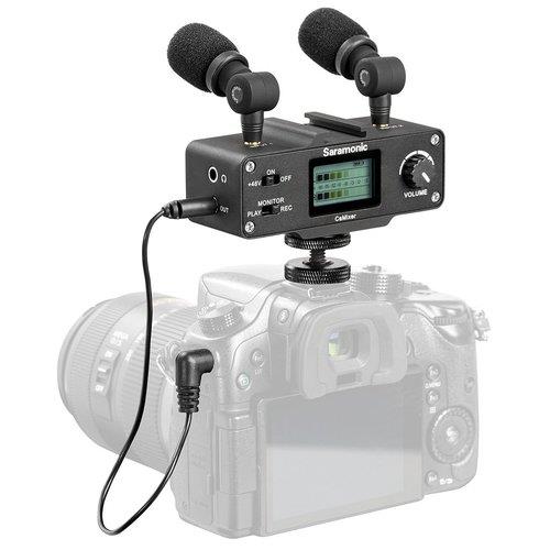 מיקסר עם מיקרופונים Saramonic CaMixer Microphone Kit with Dual Stereo Condenser Mics למצלמות DSLR