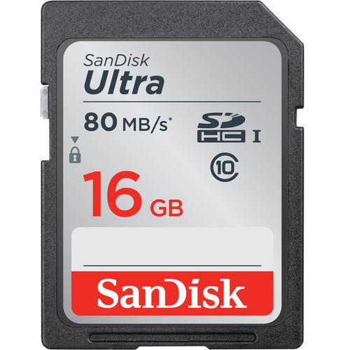כרטיס זיכרון Sandisk ultra SD 16gb 80mb/s